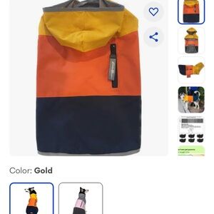 Eddie Bauer Yellow orange Blue Pet Raincoat